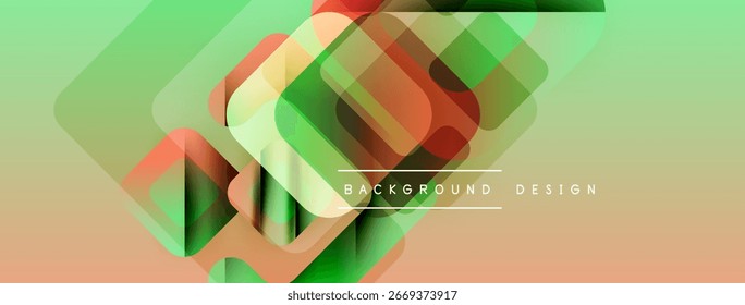 Abstract geometric shapes overlap, creating vibrant gradient background. Soft colors blend smoothly, modern design element.