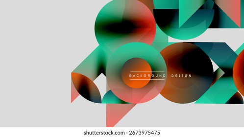 Las Formas geométricas Abstractas se superponen, creando Gradientes de colores vibrantes. Los Elementos de diseño modernos sugieren una experiencia visual dinámica.