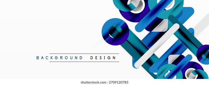 Abstrakte geometrische Formen überlappen sich und erzeugen dynamisches blaues, blaues, weißes Design. Moderner Hintergrund für verschiedene Projekte geeignet.