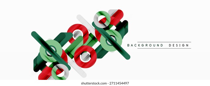 Las Formas geométricas Abstractas se superponen, creando un efecto visual dinámico. Los colores rojo, verde y gris dominan el fondo blanco. Elemento de diseño moderno.