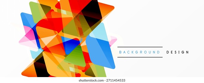Abstract geometric shapes overlap, creating vibrant colorful background. Modern design elements suggest innovation, energy.