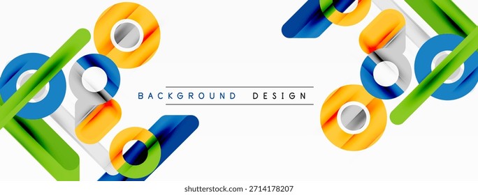 Las Formas geométricas Abstractas se superponen, creando un fondo vibrante y colorido. El diseño moderno presenta Elementos en capas, composición dinámica.