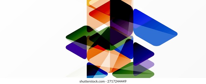 Las Formas geométricas Abstractas se superponen, creando mezclas de colores vibrantes. La composición presenta transparencia, capas, Elementos de diseño modernos.