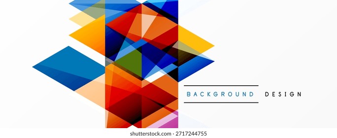 Las Formas geométricas Abstractas se superponen, creando un diseño vibrante y colorido. El espacio blanco equilibra la composición, la estética moderna.