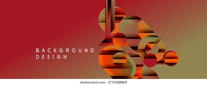 Las Formas geométricas Abstractas se superponen, creando un fondo degradado de color naranja rojo dinámico. El texto lee el diseño de fondo. Estética moderna y minimalista.