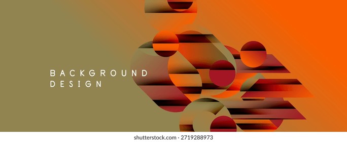 Abstrakte geometrische Formen überlappen sich und erzeugen eine dynamische visuelle Textur. Warme Farben dominieren das Design und bieten moderne Ästhetik.