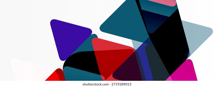 Las Formas geométricas Abstractas se superponen, creando bloques de colores vibrantes. La composición se siente moderna, dinámica, minimalista. El fondo blanco proporciona contraste.