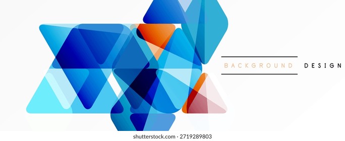 Abstrakte geometrische Formen überlappen sich und erzeugen ein lebendiges blaues Farbschema. Minimalistisches Design mit weißem Raum. Moderne Ästhetik.