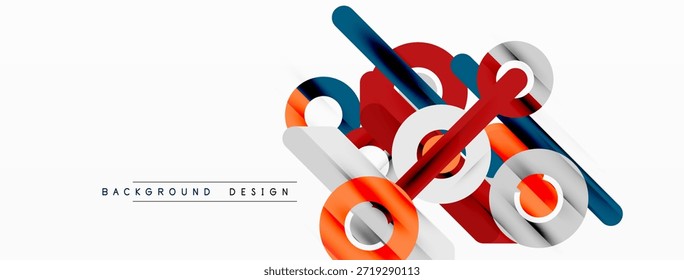 Las Formas geométricas Abstractas se superponen, creando composiciones dinámicas. Los colores brillantes contrastan con el fondo blanco. Elemento de diseño moderno.
