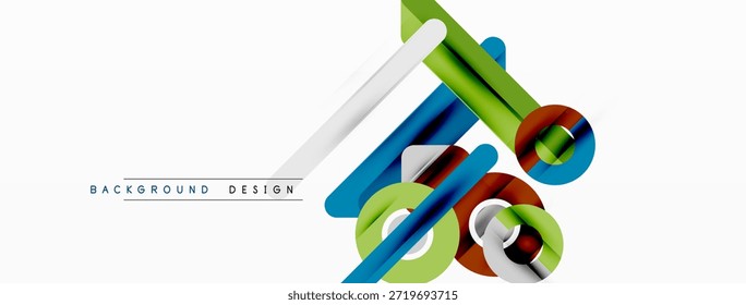Las Formas geométricas Abstractas se superponen, creando una composición visual dinámica. Los colores brillantes contrastan con el fondo blanco. Elemento de diseño moderno.
