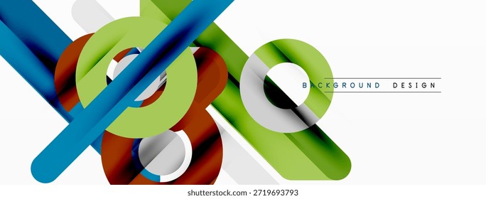 Las Formas geométricas Abstractas se superponen, creando un efecto visual dinámico. Los colores brillantes dominan el fondo blanco. Elemento de diseño moderno.