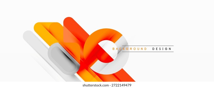 Las Formas geométricas Abstractas se superponen, creando un efecto visual dinámico. Los colores naranjas y blancos dominan la composición. Elemento de diseño moderno.