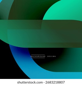 Abstract geometric shapes overlap. Gradient colors blend, creating dynamic visual effect. Modern design suitable for backgrounds.