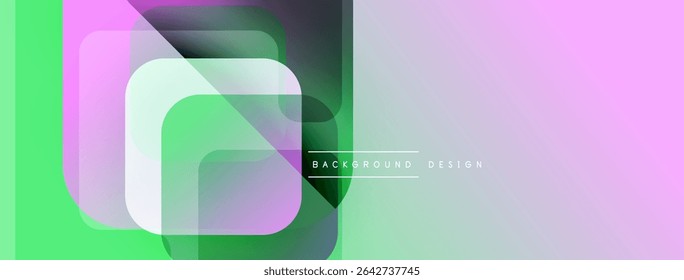 Abstract geometric shapes overlap. Soft pastel colors blend, creating modern background design. Minimalist style, smooth gradients present.