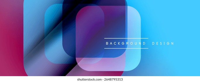 Abstract geometric shapes overlap. Vibrant colors blend, creating modern background. Text reads background design.