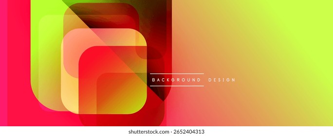 Las Formas geométricas Abstractas se superponen. Los Gradientes vibrantes crean un efecto visual dinámico. Diseño moderno adecuado para fondos, presentaciones.