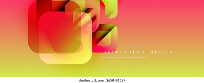Abstrakte geometrische Formen überlappen sich. Warme Farbverläufe erzeugen einen dynamischen visuellen Effekt. Modernes Design für Hintergründe geeignet.