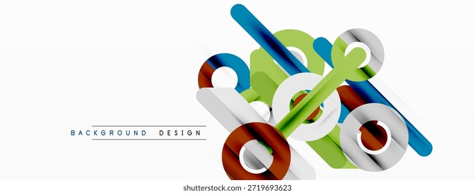 Las Formas geométricas Abstractas se superponen al fondo blanco. Los colores brillantes crean un efecto visual dinámico. Elemento de diseño moderno para Anuncios, presentaciones.