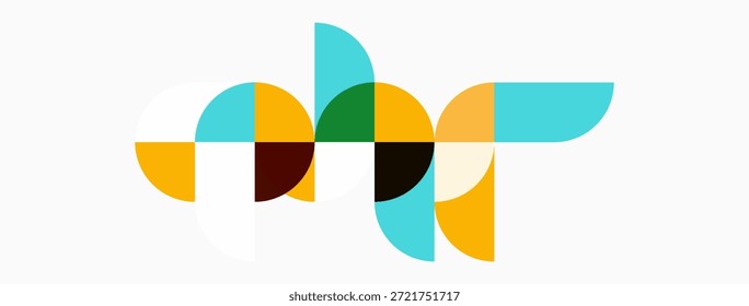 Abstract geometric shapes, overlapping circles, vibrant colors. Modern design, simple composition, clean aesthetic. Minimalist illustration.