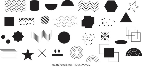 Abstrato formas geométricas e padrões em preto e branco