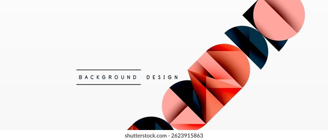 Abstract geometric shapes, pink, navy, white. Minimalist design with text background design. Clean composition, modern aesthetic.
