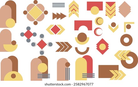 Abstract geometric shapes. Primitive elements. Vector illustration.