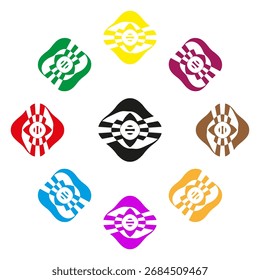 Formas geométricas Abstractas. Ilustración vectorial psicodélica. Elementos modernos brillantes. Se forma líquido colorido. EPS 10.