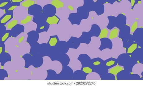 Abstract geometric shapes in purple and lime green