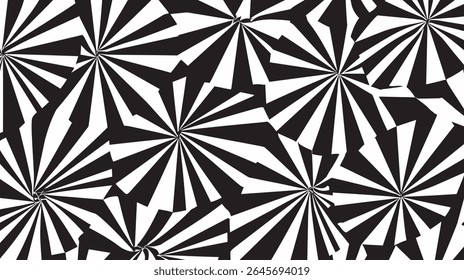 Formas geométricas abstratas irradiam dinamismo monocromático desenho de fundo ilustração conceito