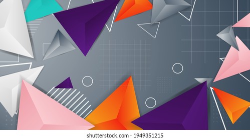 Abstract geometric shapes realistic background vector