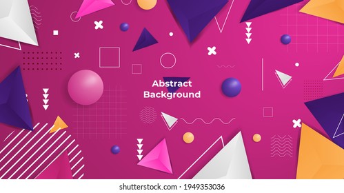 Abstract geometric shapes realistic background vector