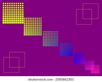 Abstract geometric shapes of rectangle in 90's colors with gradation