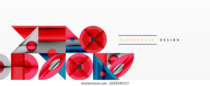Abstract geometric shapes, red accents, gray elements. Modern design, clean lines, minimalist aesthetic. Suitable background texture.