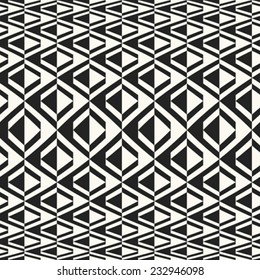 Abstract geometric shapes refracted textured background. Seamless pattern. Vector.