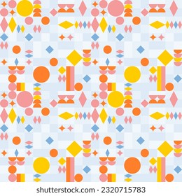 Abstract geometric shapes repeating pattern. Seamless vector texture. Abstract elements decorative pattern.