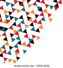 Abstract geometric shapes retro template with clean minimal style. Modern graphic design elements. Triangles in White Background. Vector illustration