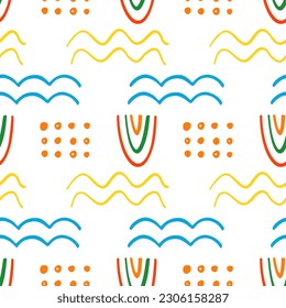Formas geométricas abstractas. Patrón sin foco. Impresión vectorial brillante para tela o papel de envoltura