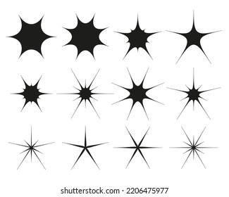 Abstract geometric shapes set. Black star template