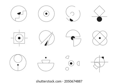 Abstract geometric shapes set. Memphis geometric shapes. Vector illustration. Trendy graphic element. EPS 10.