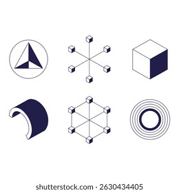 Abstract Geometric Shapes Set on Light Background