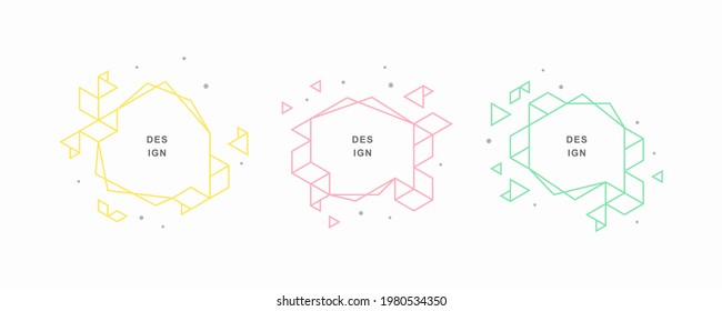 Formas geométricas abstractas. Conjunto de elementos creativos vectoriales. Ilustración gráfica.