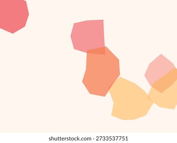 Abstract geometric shapes in soft pastel colors floating on a clean white textured background, minimalist modern design style with subtle gradients and smooth edges