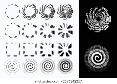 Abstract Geometric Shapes and Spirals
