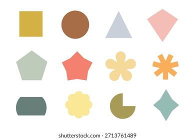 Formas geométricas abstratas. Adequado para clip-art, adesivos, ilustração de design plano, etc 