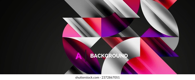 Formas geométricas abstractas que simbolizan la tecnología creativa, el arte digital, la comunicación social y la ciencia moderna. Ideal para carteles, portadas, pancartas, folletos y sitios web