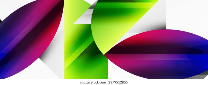 Formas geométricas abstractas que simbolizan la tecnología creativa, el arte digital, la comunicación social y la ciencia moderna. Ideal para carteles, portadas, pancartas, folletos y sitios web