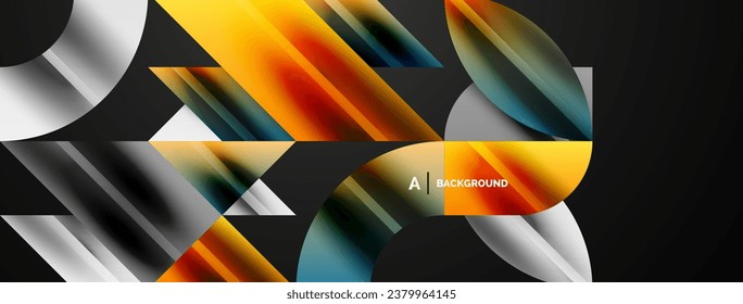 Abstract geometric shapes symbolizing creative technology, digital art, social communication, and modern science. Ideal for posters, covers, banners, brochures and websites