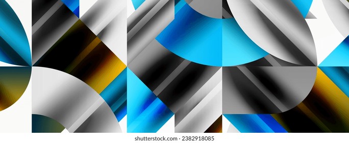 Formas geométricas abstractas que simbolizan la tecnología creativa, el arte digital, la comunicación social y la ciencia moderna. Ideal para carteles, portadas, pancartas, folletos y sitios web