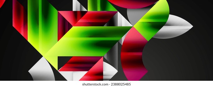 Abstract geometric shapes symbolizing creative technology, digital art, social communication, and modern science. Ideal for posters, covers, banners, brochures and websites