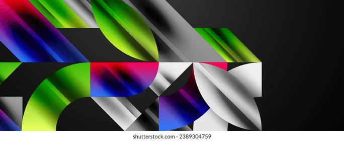 Abstract geometric shapes symbolizing creative technology, digital art, social communication, and modern science. Ideal for posters, covers, banners, brochures and websites